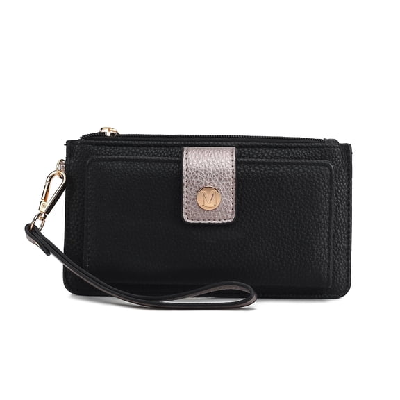 MKF Collection Olympe Women’s Vegan Leather Handbag Wristlet Wallet by Mia K - Black Pewter