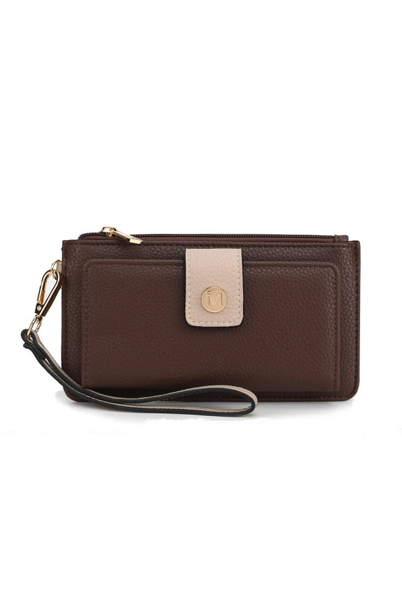 Olympe Women’s Vegan Leather Handbag Wristlet Wallet by Mia K - Coffee Taupe