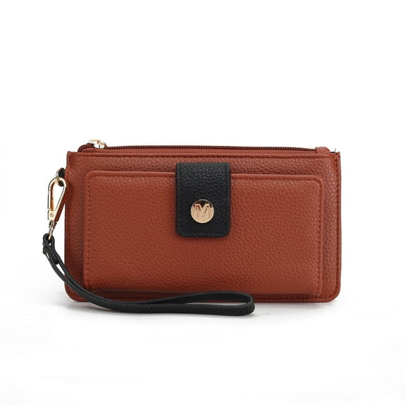 MKF Collection Olympe Women’s Vegan Leather Handbag Wristlet Wallet by Mia K - Cognac - Pink