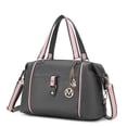 thumbnail image 1 of MKF Collection Opal Vegan Leather Medium Weekender Handbag for Women by Mia K - Charcoal Pink, 1 of 7