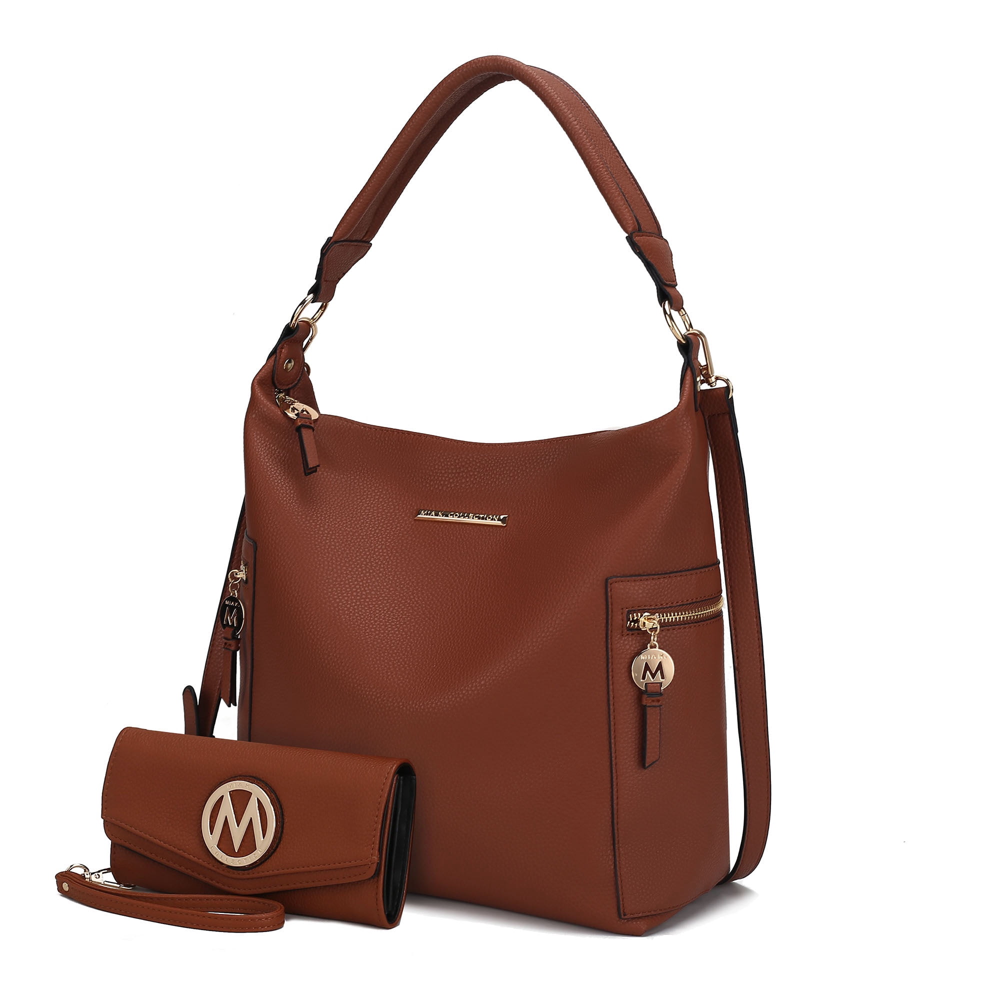 Antik Kraft Ophelia Hobo Shoulder Bag | Distressed Vegan Leather Purse With Detachable Wristlet For Women
