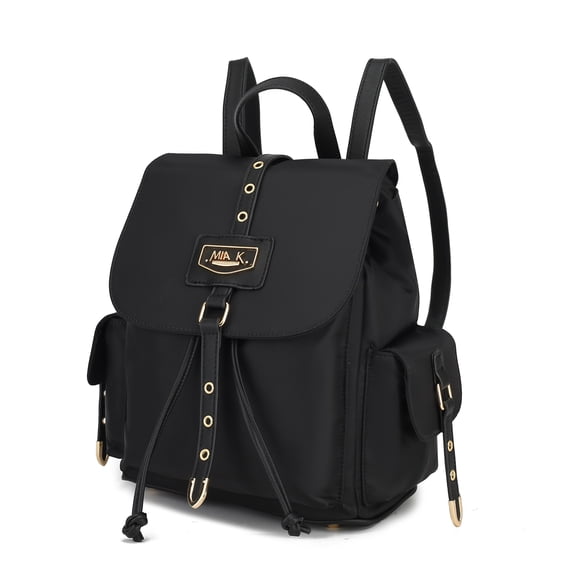 MKF Collection Paula Vegan Leather Women's Backpack, Functional Bookbag Purse Handbag by Mia K - Black
