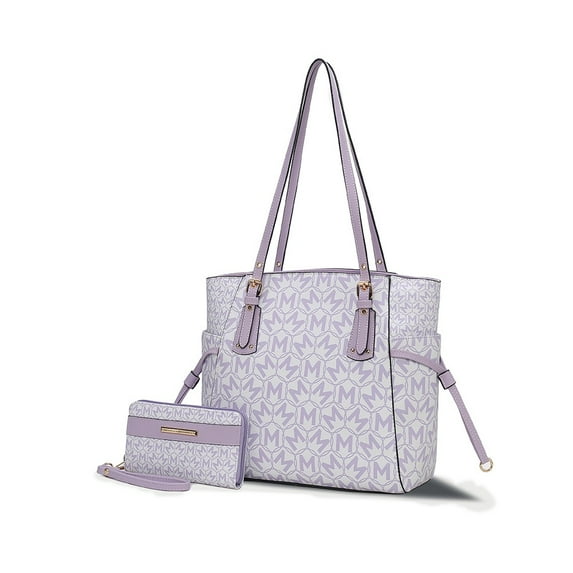 MKF Collection Pauline Women’s Vegan Leather Tote Bag with Wallet by Mia K-Lavender