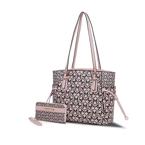 MKF Collection Pauline Women’s Vegan Leather Tote Bag with Wallet by Mia K-Pink