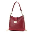 thumbnail image 1 of MKF Collection Pilar Vegan Leather Women's Shoulder Bag, Functional Hobo Purse Handbag by Mia K - Wine, 1 of 8