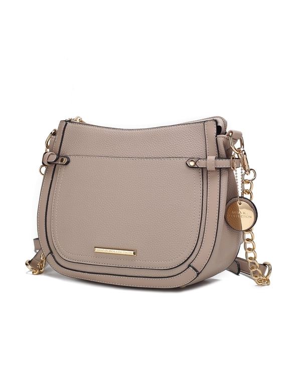 Raelynn Vegan Leather Women's Shoulder Bag, Stylish Crossbody Purse Handbag by Mia K - Taupe