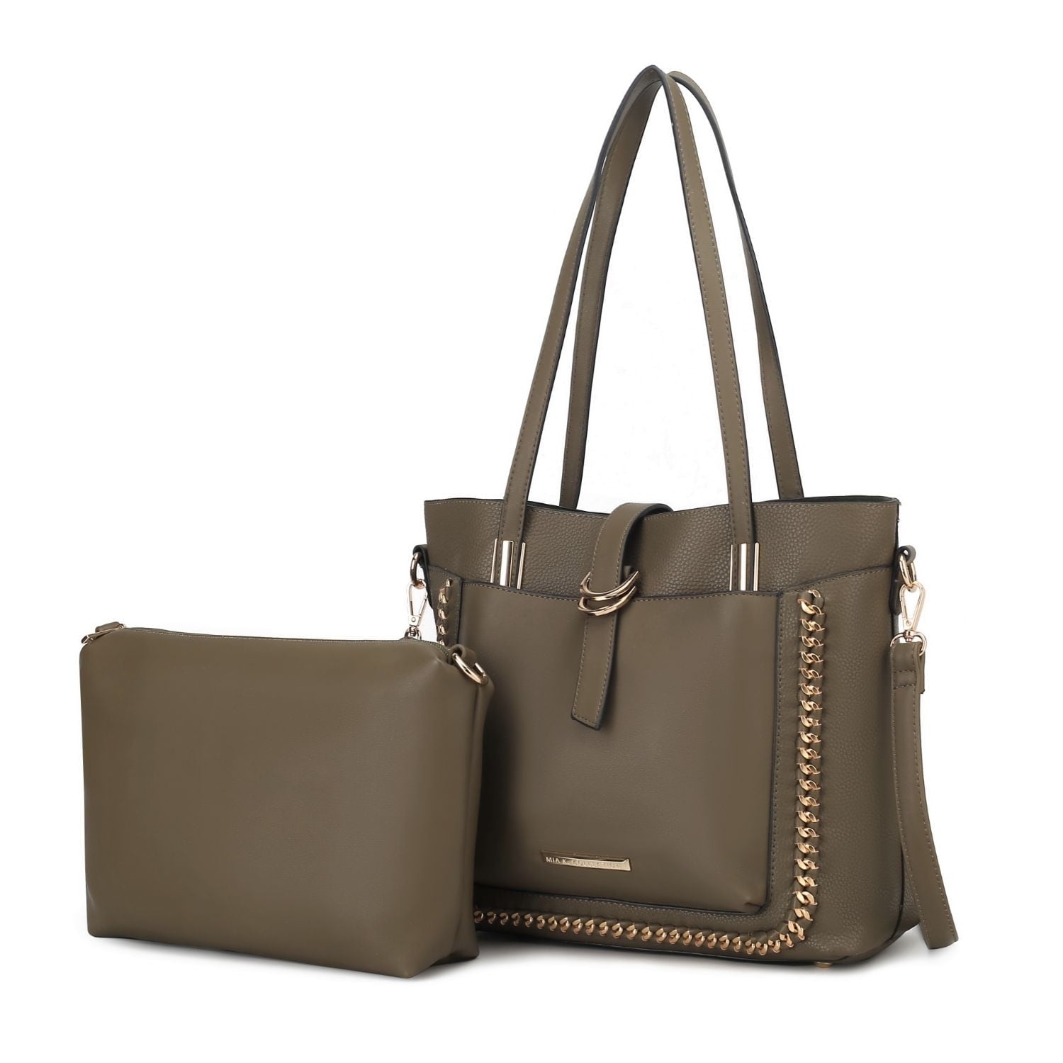 MKF Collection Vegan Leather Crossbody Bag - With Card Holder & Pouch Set, Adjustable Strap, 8.2x4in - View #10