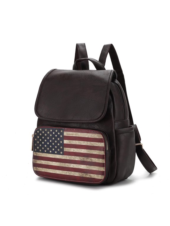 Regina womens Backpack American Flag Top-Handle Patriotic USA Flag Ladies Handbag Fashion Travel Daypack By Mia K