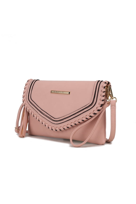 Remi Women's Crossbody Bag Vegan Leather Shoulder Bag Handbag by Mia K - Blush