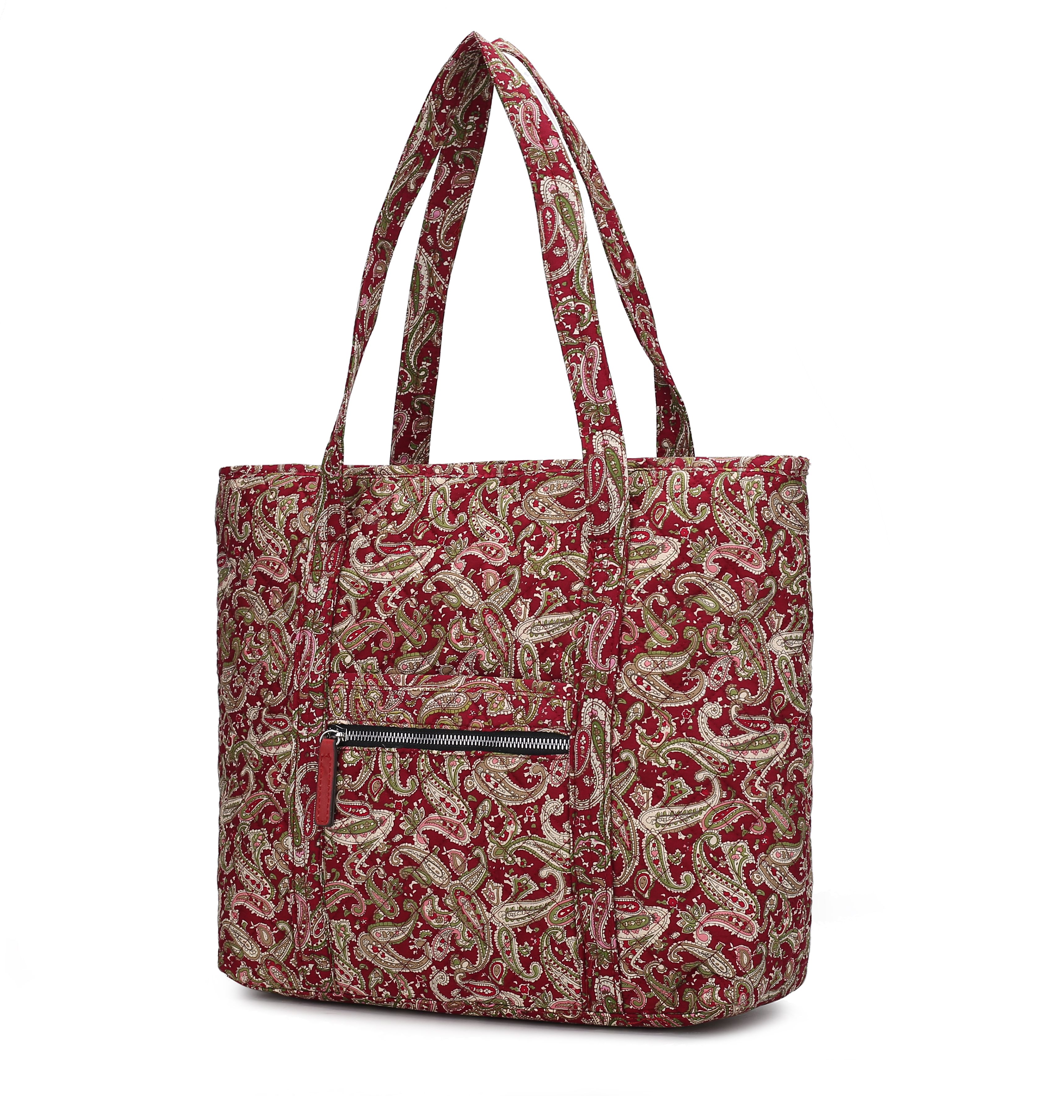 MKF Collection Rena Quilted Tote Bag By Mia K.- Burgundy Paisley - image 1 of 2
