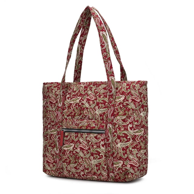 MKF Collection Rena Quilted Tote Bag By Mia K.- Burgundy Paisley
