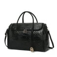 thumbnail image 1 of MKF Collection Rina Women’s Crocodile Embossed Vegan Leather Duffle Bag by Mia K - Black, 1 of 10