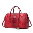 thumbnail image 1 of MKF Collection Rina Women’s Crocodile Embossed Vegan Leather Duffle Bag by Mia K - Red, 1 of 10