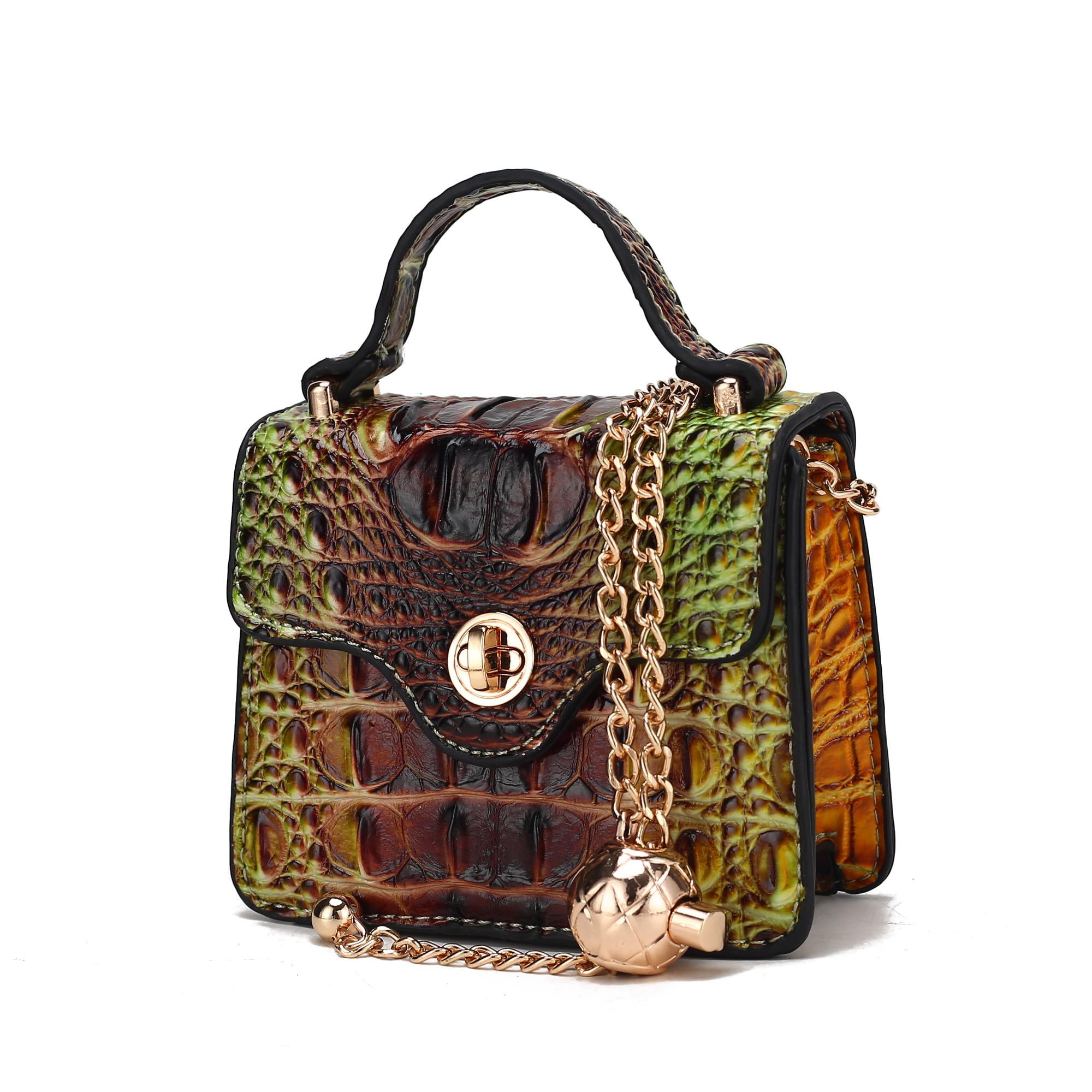 MKF Collection River Women's Crossbody Bag, Gradient Crocodile