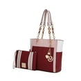 thumbnail image 1 of MKF Collection Rochelle Women's Tote Bag & Wristlet Bag Set, Vegan Leather Handbag by Mia K.- Blush Wine, 1 of 9