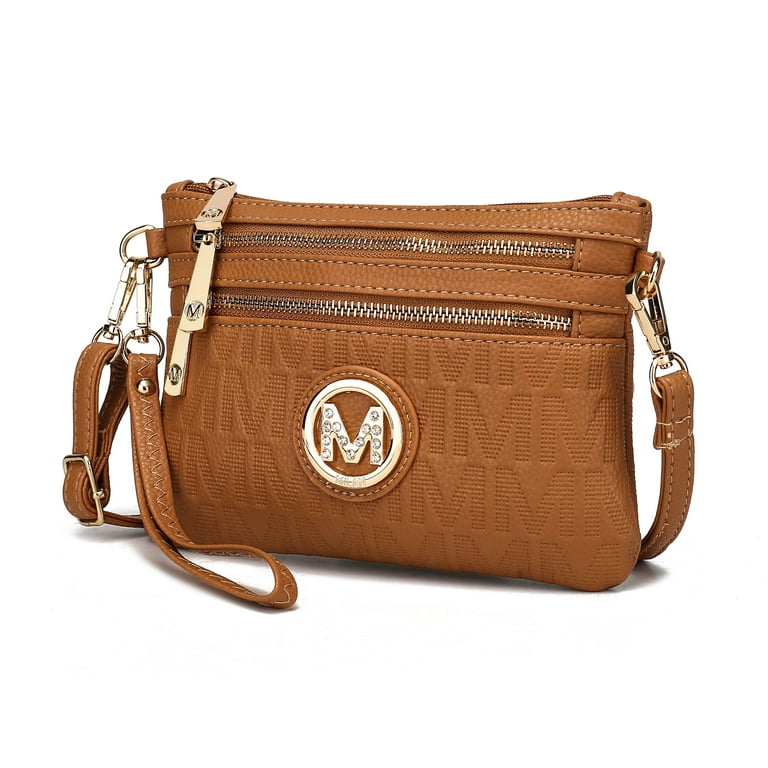 MKF Collection Roonie Milan M Signature Women s Crossbody Bag Designer Wristlet Handbag by Mia K Tan Size Small Brown