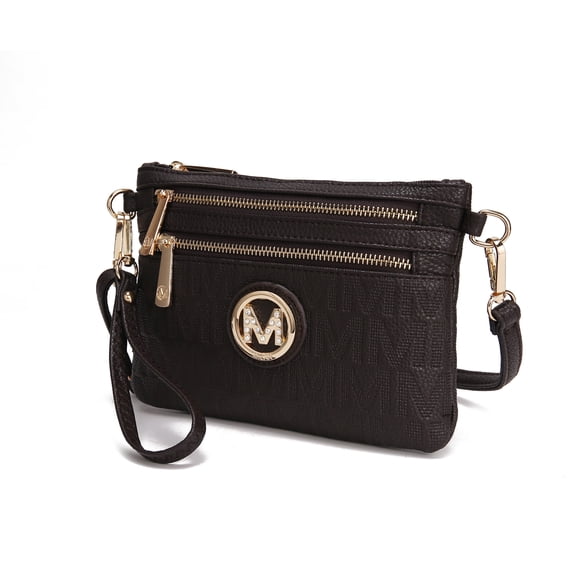 MKF Collection Roonie Signature Women's Crossbody Bag, Vegan Leather Wristlet Purses and Handbag by Mia K - Chocolate
