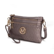 Roonie Signature Women's Crossbody Bag, Vegan Leather Wristlet Purses and Handbag by Mia K - Pewter