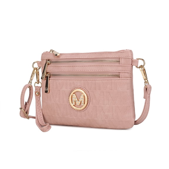 MKF Collection Roonie Signature Women's Crossbody Bag, Vegan Leather Wristlet Purses and Handbag by Mia K - Rose Pink