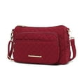 thumbnail image 1 of MKF Collection Rosalie Shoulder Bag Solid Handbag Quilted Cotton Women’s Crossbody Bag by Mia K - Wine Red, 1 of 9