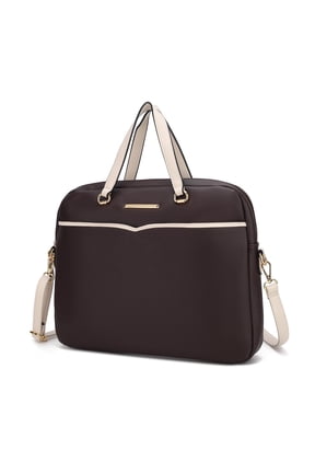 Rose Women Briefcase Bag Vegan Leather by Mia K - Brown