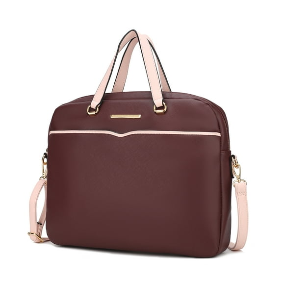 MKF Collection Rose Women Briefcase Bag Vegan Leather by Mia K - Wine Red