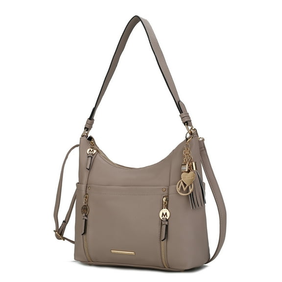 MKF Collection Ruby Vegan Leather Women's Shoulder Bag, Elegant Hobo Purse Handbag by Mia K - Ivory