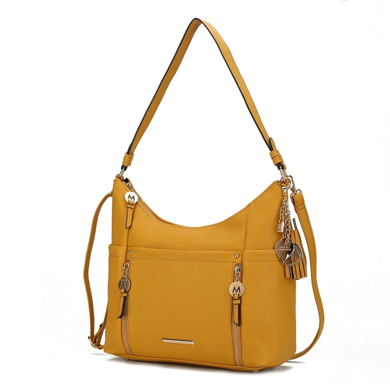 MKF Collection Ruby Vegan Leather Women s Shoulder Bag Elegant Hobo Purse Handbag by Mia K Yellow Size Large