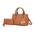 thumbnail image 1 of MKF Collection Ruth Women's Satchel Bag with Wallet, Vegan Leather Handbag Purse by Mia K- Camel Brown, 1 of 9