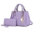 thumbnail image 1 of MKF Collection Ruth Women's Satchel Bag with Wallet, Vegan Leather Handbag Purse by Mia K- Lilac, 1 of 9