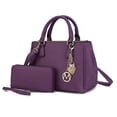 thumbnail image 1 of MKF Collection Ruth Women's Satchel Bag with Wallet, Vegan Leather Handbag Purse by Mia K- Purple, 1 of 9