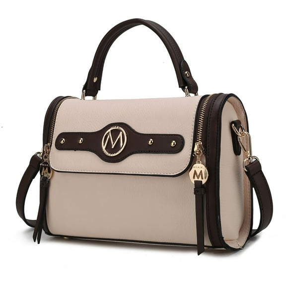 MKF Collection Sabrina Women Shoulder Bag Color Block, Crossover Purse Handbag by Mia K - Beige
