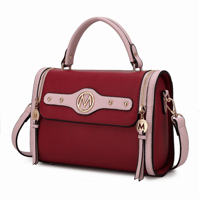 MKF Collection USA Flag Tote Bag For Women – Vegan Leather Crossbody, Top Handle, Multiple Pockets – Patriotic Shoulder Bag Purse
