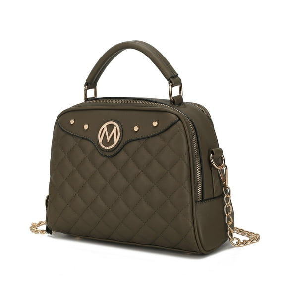MKF Collection Samira Vegan Leather Women's Satchel Bag, Designer Crossbody Purse Handbag by Mia K - Olive