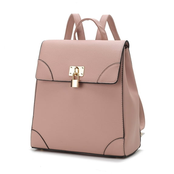 MKF Collection Sansa Vegan Leather Women's Backpack, Sleek Bookbag Purse by Mia K - Blush