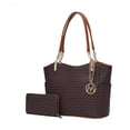thumbnail image 1 of MKF Collection Savannah Women’s Tote Bag With Wristlet Wallet, Vegan Leather Shoulder Bag Purses and Handbag 2 Pcs By Mia K- Brown, 1 of 5