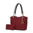 thumbnail image 1 of MKF Collection Savannah Women’s Tote Bag With Wristlet Wallet, Vegan Leather Shoulder Bag Purses and Handbag 2 Pcs By Mia K- Burgundy, 1 of 6