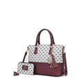 thumbnail image 1 of MKF Collection Saylor Women's Tote Handbag & Wristlet Wallet 2 piece Set by Mia K - Burgundy, 1 of 7