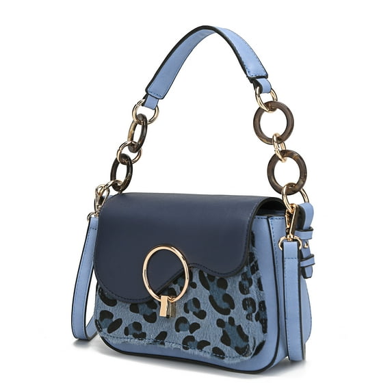 MKF Collection Serena Vegan Leather Women's Shoulder Bag, Sleek Crossbody Purse Handbag by Mia K - Denim