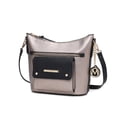 thumbnail image 1 of MKF Collection Serenity Women Hobo Bag, Color Block Vegan Leather Shoulder Bag by Mia K - Pewter Black, 1 of 7