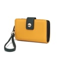 thumbnail image 1 of MKF Collection Shira Women’s Color Block Vegan Leather Wallet with Wristlet by Mia K - Yellow, 1 of 8