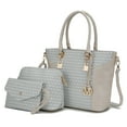 thumbnail image 1 of MKF Collection Shonda Women's Tote Bag, Cosmetic Pouch, & Wristlet 3-Piece Set by Mia K. - White, 1 of 8