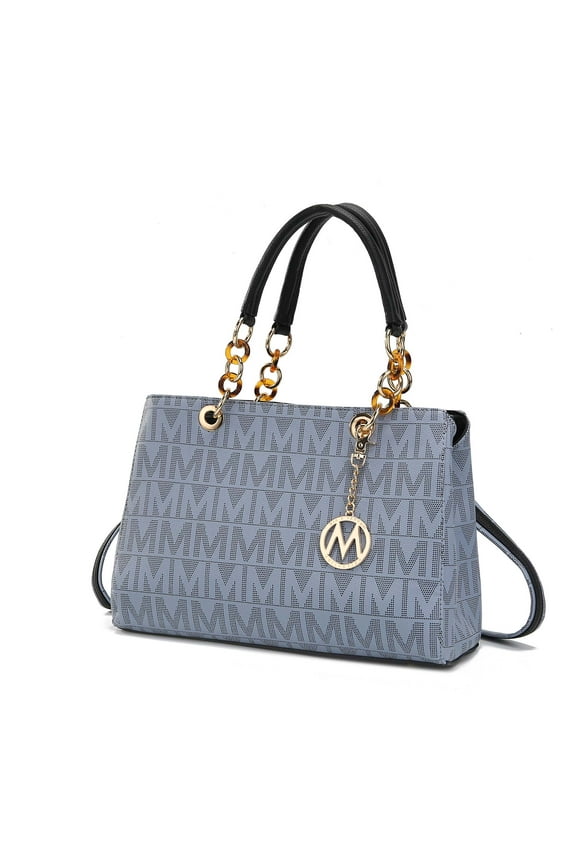 Sirna Women's Satchel Bag Signature Vegan LeatherShoulder Bag Handbag Purse By Mia K.- Gray