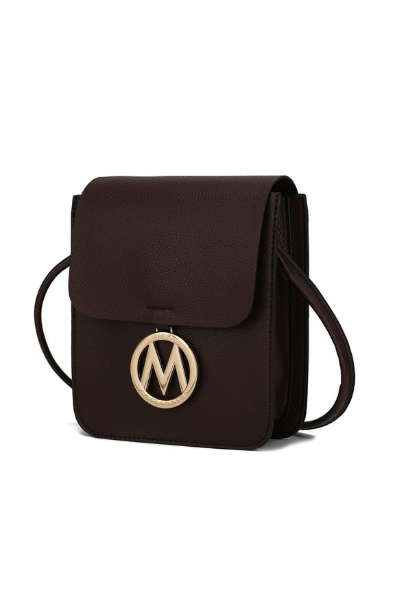 Skylar Women Crossbody Bag, Vegan Leather Small Phone Bag Shoulder Bag by Mia K - Chocolate