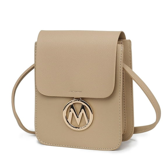 MKF Collection Skylar Women Crossbody Bag, Vegan Leather Small Phone Bag Shoulder Bag by Mia K - Taupe Beige