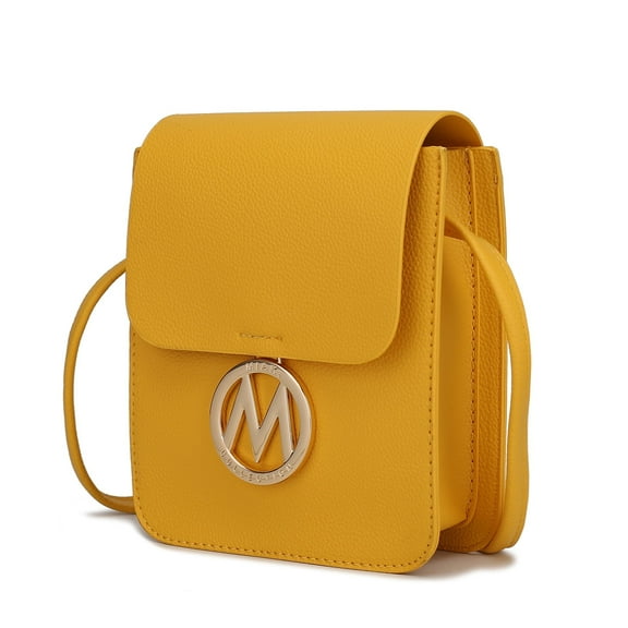 MKF Collection Skylar Women Crossbody Bag, Vegan Leather Small Phone Bag Shoulder Bag by Mia K - Yellow