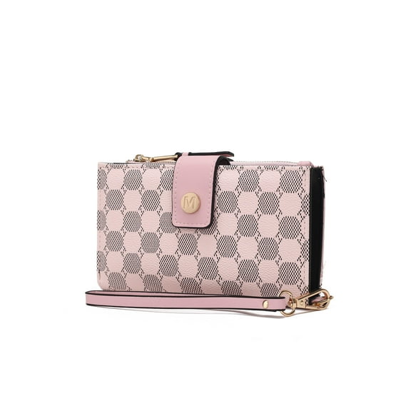 MKF Collection Solene Women’s Circular Print Handbag Vegan Leather Wristlet Wallet by Mia K - Pink