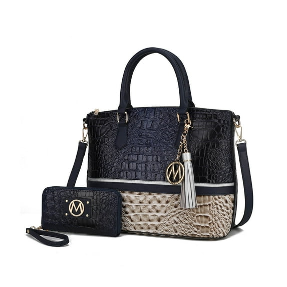 MKF Collection Sophie Women's Tote bag with Wallet, Crocodile Vegan Leather Shoulder Bag Handbag Set By Mia K