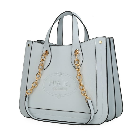 MKF Collection Stella Vegan Leather Women's Tote Bag, Stylish Shoulder Purse Handbag by Mia K - Blue