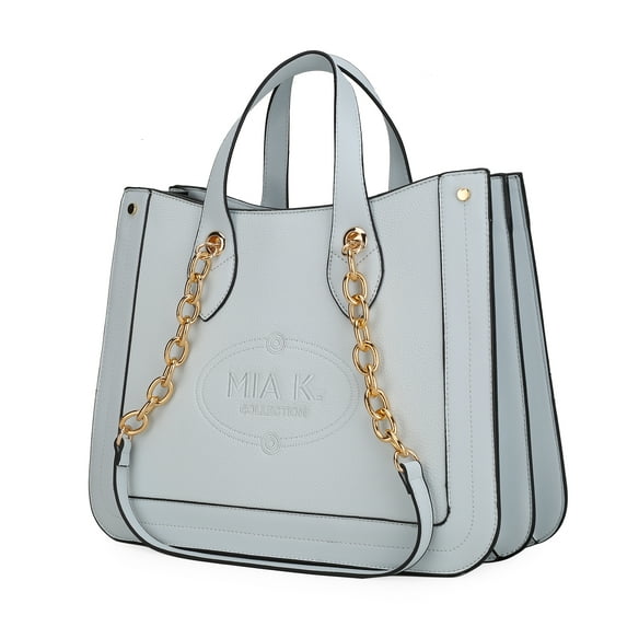 MKF Collection Stella Vegan Leather Women's Tote Bag, Stylish Shoulder Purse Handbag by Mia K - Blue